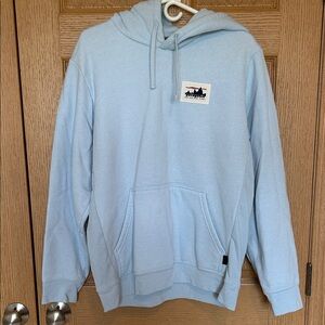 Patagonia Light Blue Pullover Hoodie with Logo Patch